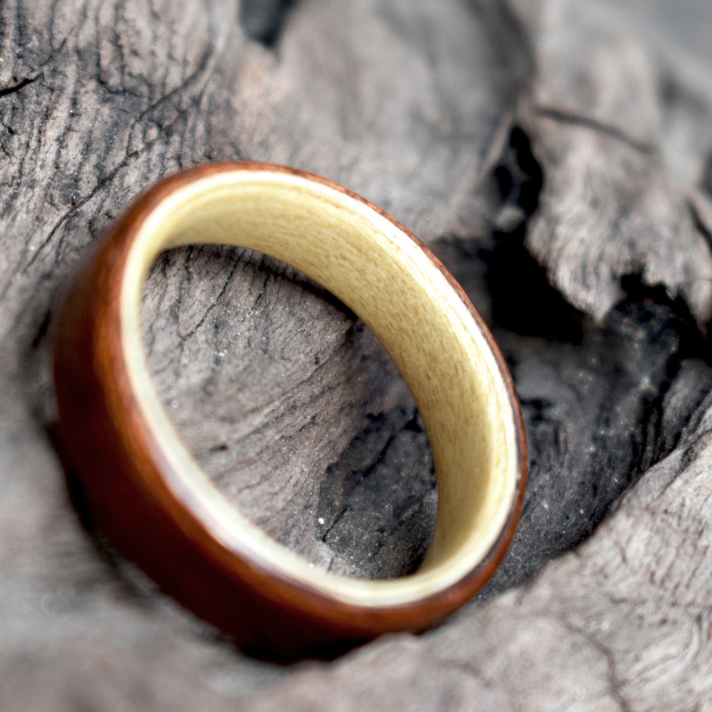 Nhẫn gỗ cẩm lai ghép gỗ oak