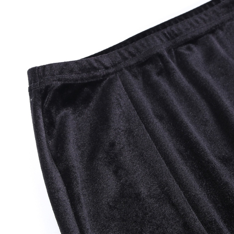 Chân Váy Nhung Đen Dáng Dài Xẻ Tà Gợi Cảm Hợp Thời Trang Cho Bạn Gái