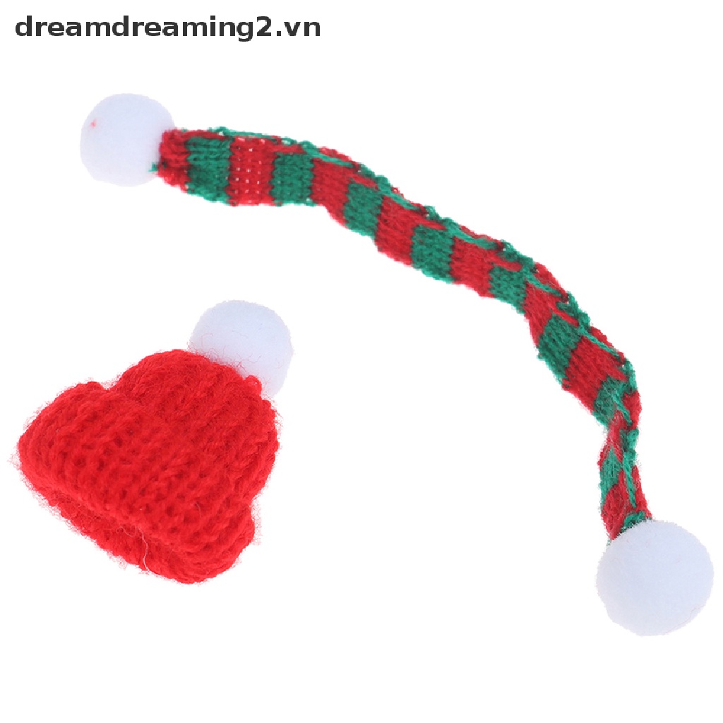 Set Mũ Và Khăn Choàng Cổ mini Dễ Thương Cho Nhà Búp Bê Tỉ Lệ 1 / 6 1 / 12