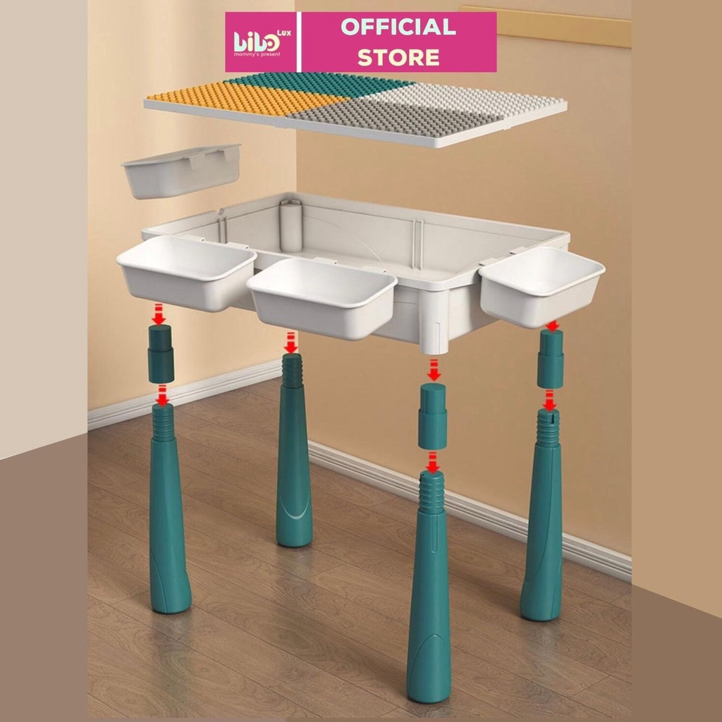 Bộ bàn xếp hình đa năng cho bé Bibolux - Dòng đồ chơi trí tuệ cho bé