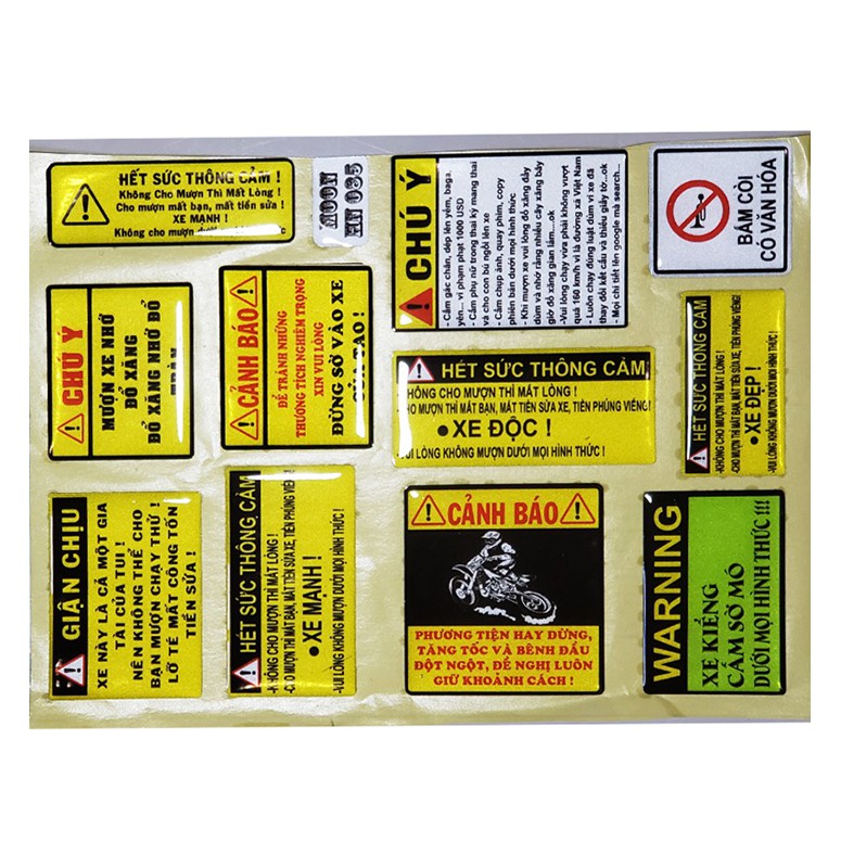 DECAL NỔI PHẢN QUANG GIẬN CHỊU, CẢNH BÁO VUI NHỘN