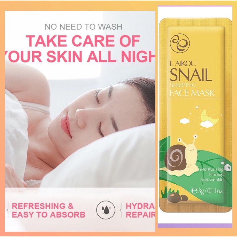 Mặt Nạ Ngủ LAIKOU Ốc Sên Chống Lão Hoá