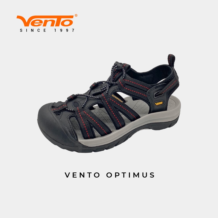 Giày Sandal VENTO CHÍNH HÃNG [MẪU MỚI 2023] OPTIMUS - MÀU ĐEN ĐỎ/TRO VÀNG [FULL SLZE 39-44] đi học, dã ngoại