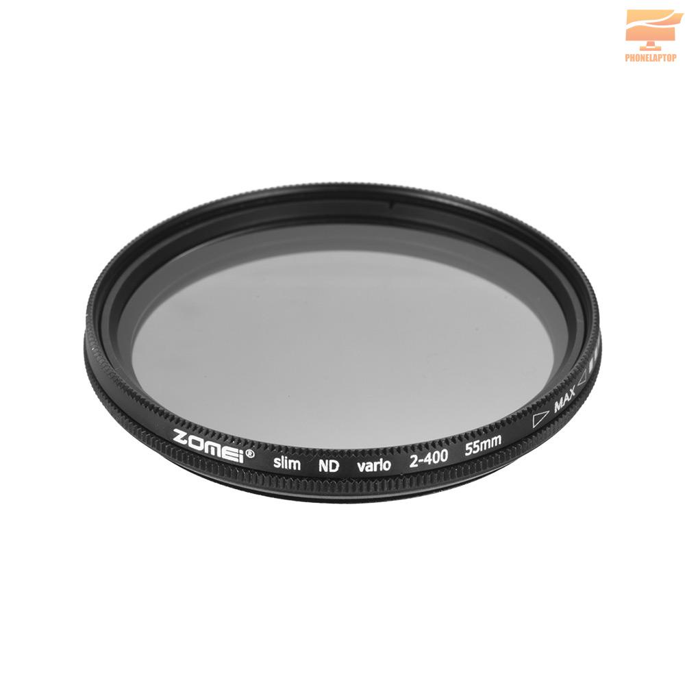 Lapt ZOMEI 55mm Ultra Slim Variable Fader ND2-400 Neutral Density ND Filter Adjustable ND2 ND4 ND8 ND16 ND32 to ND400 Replacement for Sony 18-55mm 55-200mm 55-250mm Lens