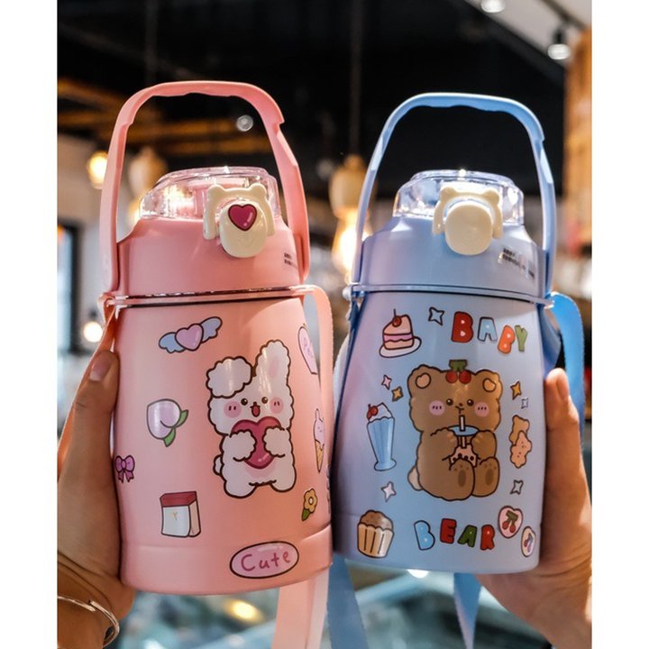 Bình giữ nhiệt Ulike 800ml, Bình giữ nhiệt Inox 304 có Sticker trang trí