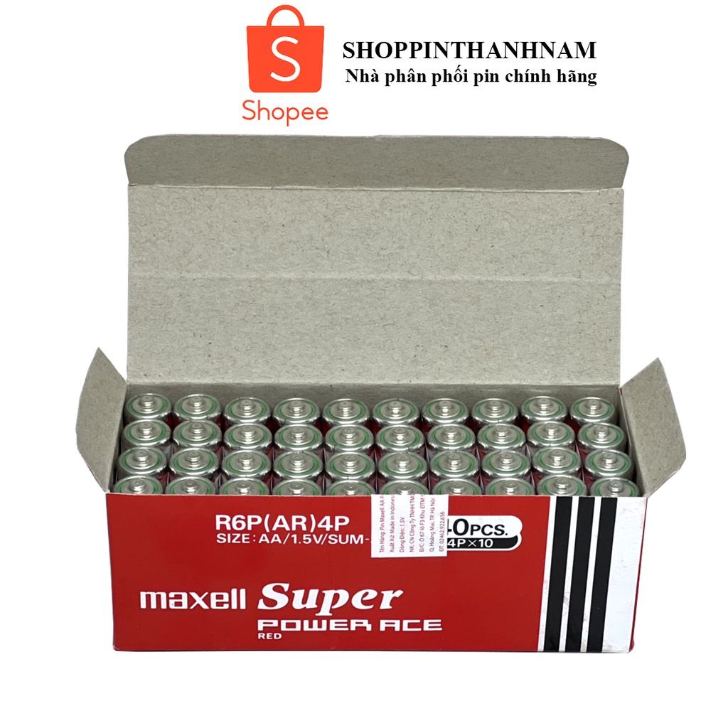 Hộp 40 Viên Pin AA Maxell Tiểu Super Power Chính Hãng