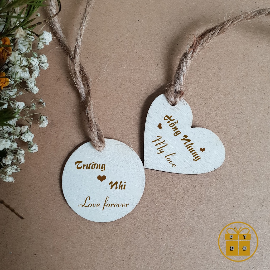 Móc Khóa Gỗ Cute Khắc Chữ I Love You - Quà Tặng Người Yêu Giá Rẻ, Quà Cho Cặp Đôi
