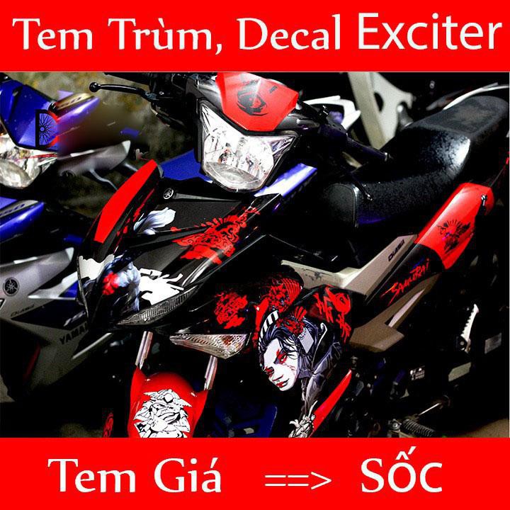 Tem trùm exciter 150 samurai đỏ đen độc lạ, độ team xe ex dán đời 2015-2020