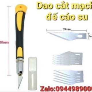 Dao Cắt Mạch Đế cao su cầm rất chắc chắn tặng kèm thêm 2 hộp lưỡi dao