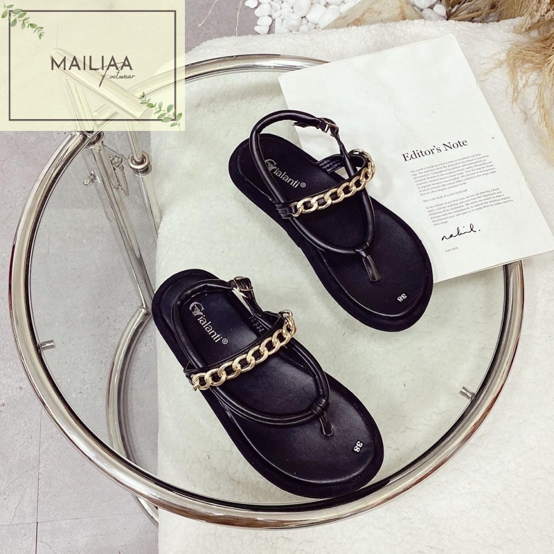 Sandal nữ xỏ ngón MAILIAA đế xuồng 3 phân quai gắn xích đi biển, đi chơi, đi du lịch
