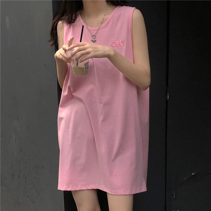 Áo Thun Nữ Không Tay Dáng Rộng Phong Cách Hàn Quốc Trẻ Trung