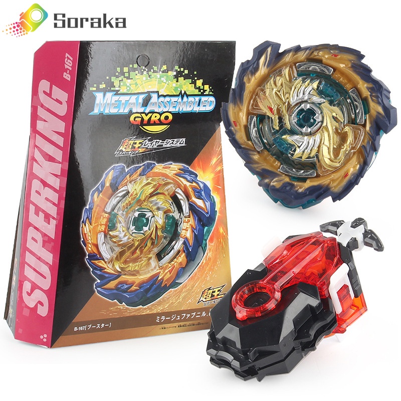 Beyblade Burst Super King Booster - B-167 Mirage Fafnir.Nt 2S Trong Tay Cầm Phóng B184 Cho Bé Trai