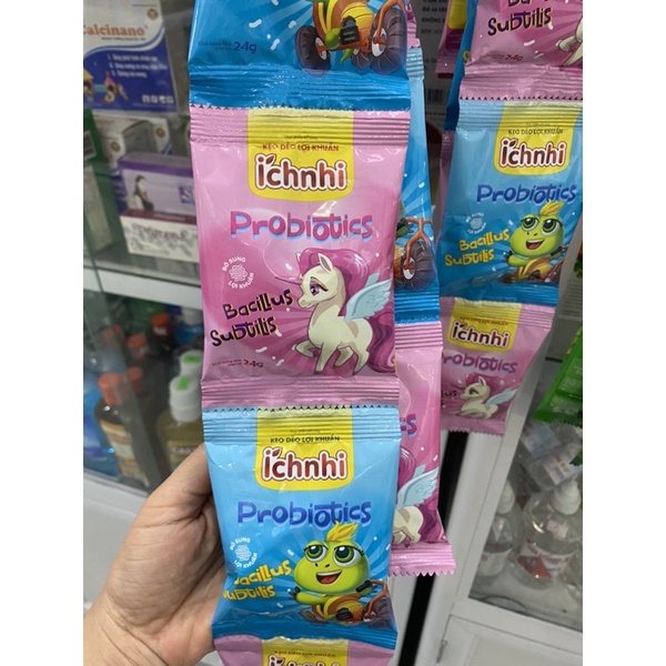 Kẹo dẻo Canxi, lợi khuẩn Probiotic, bổ sung kẽm Ích Nhi