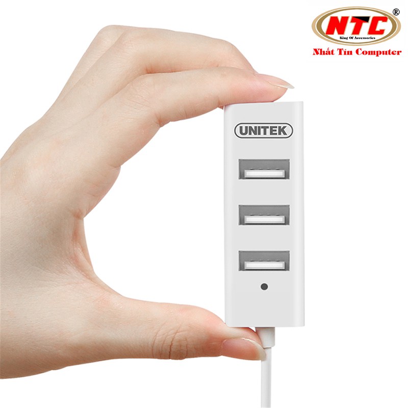 Bộ HUB chia cổng USB 2.0 Unitek Y-2146 từ 1 ra 4 cổng USB - siêu gọn (Trắng)