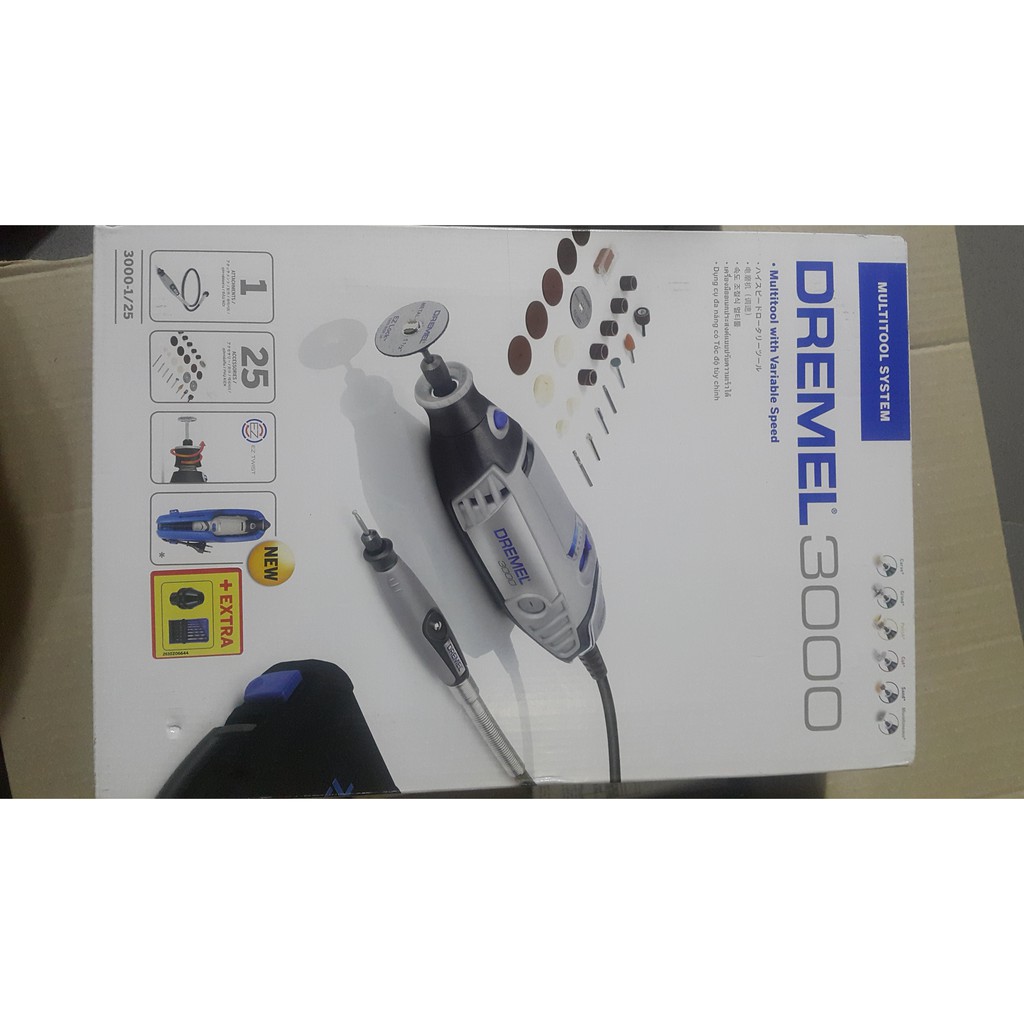 Bosch Dremel 3000 - Máy mài đa năng với tốc độ không tải 32.000 vòng/phút, kèm theo 26 phụ kiện