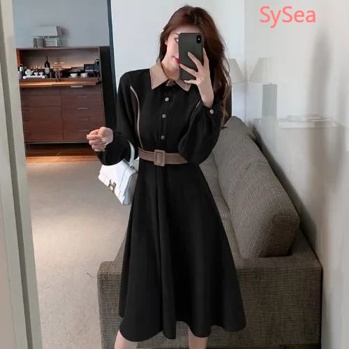 Đầm nữ tay dài lót lông cừu size lớn thanh lịch
