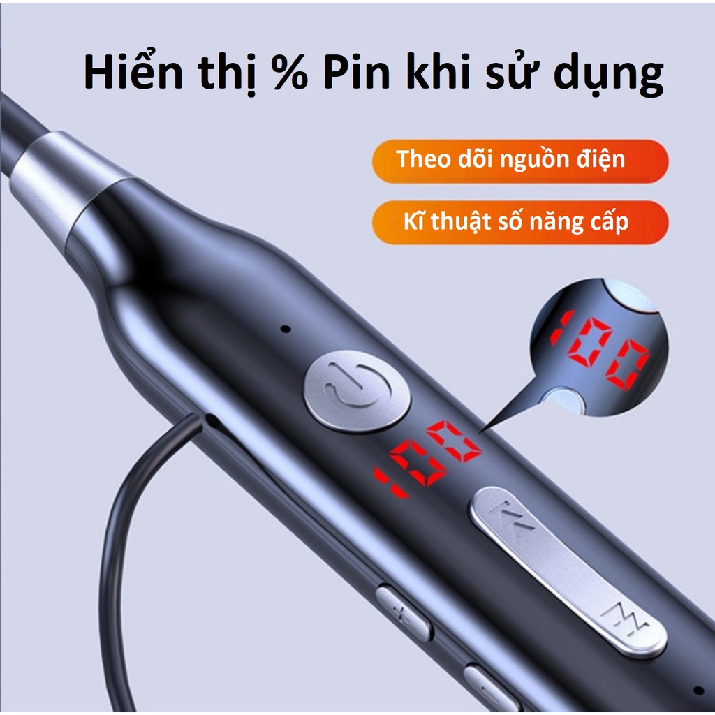 Tai Nghe Bluetooth thể thao S880 chip 5.0 Pin khủng 800mAh, Nghe Nhạc 100h ,hỗ trợ LED báo % pin, hỗ trợ khe lắp thẻ nhớ