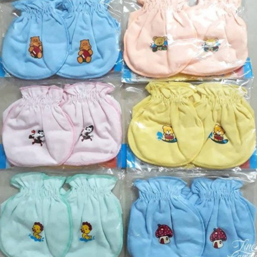 Bộ bao tay chân cotton sơ sinh họa tiết