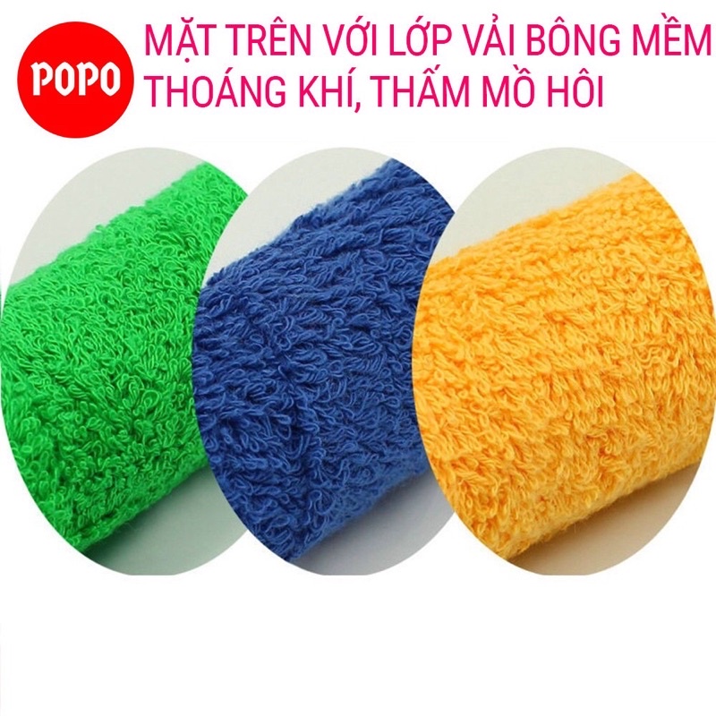 ⚡Chuyên Bán Sỉ⚡Quấn cán vải chính hãng PoPo rất mềm mại, Chất Liệu 100% cotton, thấm mồ hôi tốt, càng chơi càng bám tay