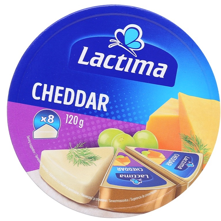 Phô mai Lactima Creamy / Active cow / Cheddar 8 miếng 120g