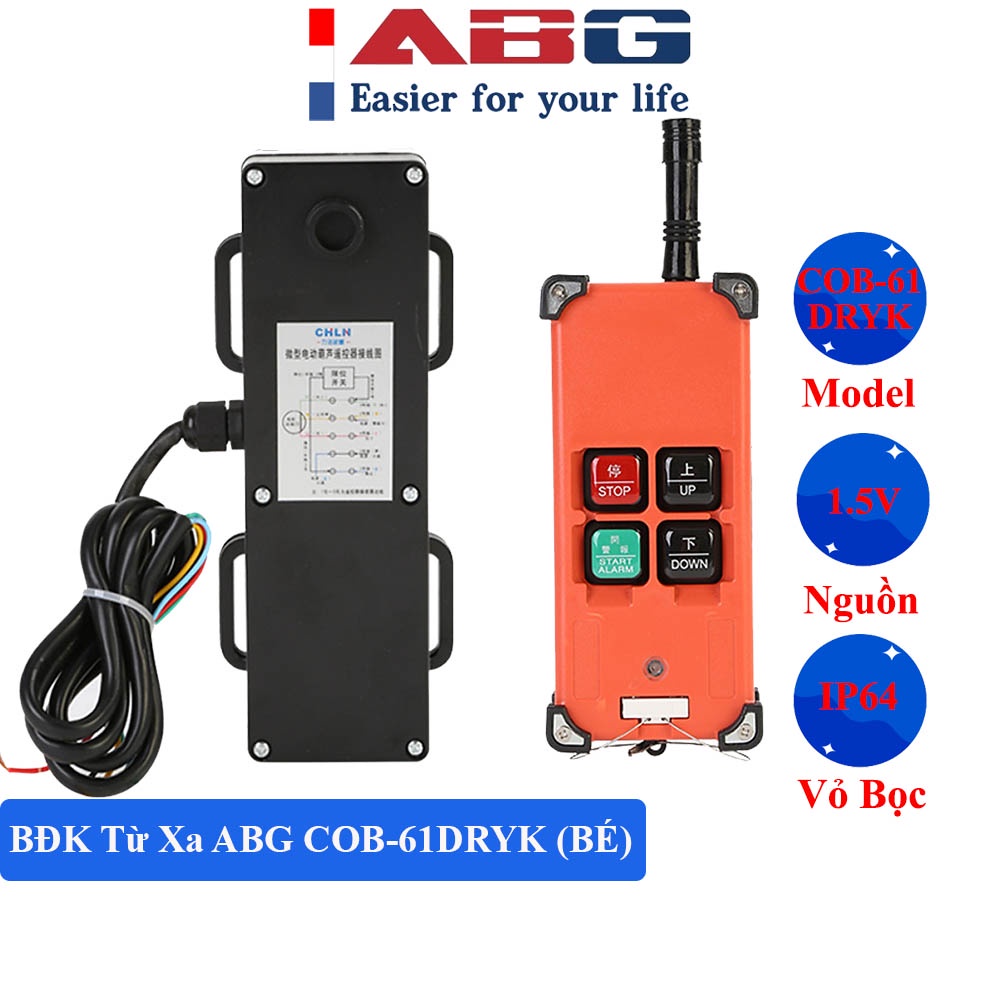 Bộ Điều Khiển Từ Xa ABG COB-61DRYK (Bé) Sử Dụng Trong Công Nghiệp Giúp Điều Khiển Tời Điện Và Rùa Xoay Từ Xa Chuyên Dụng