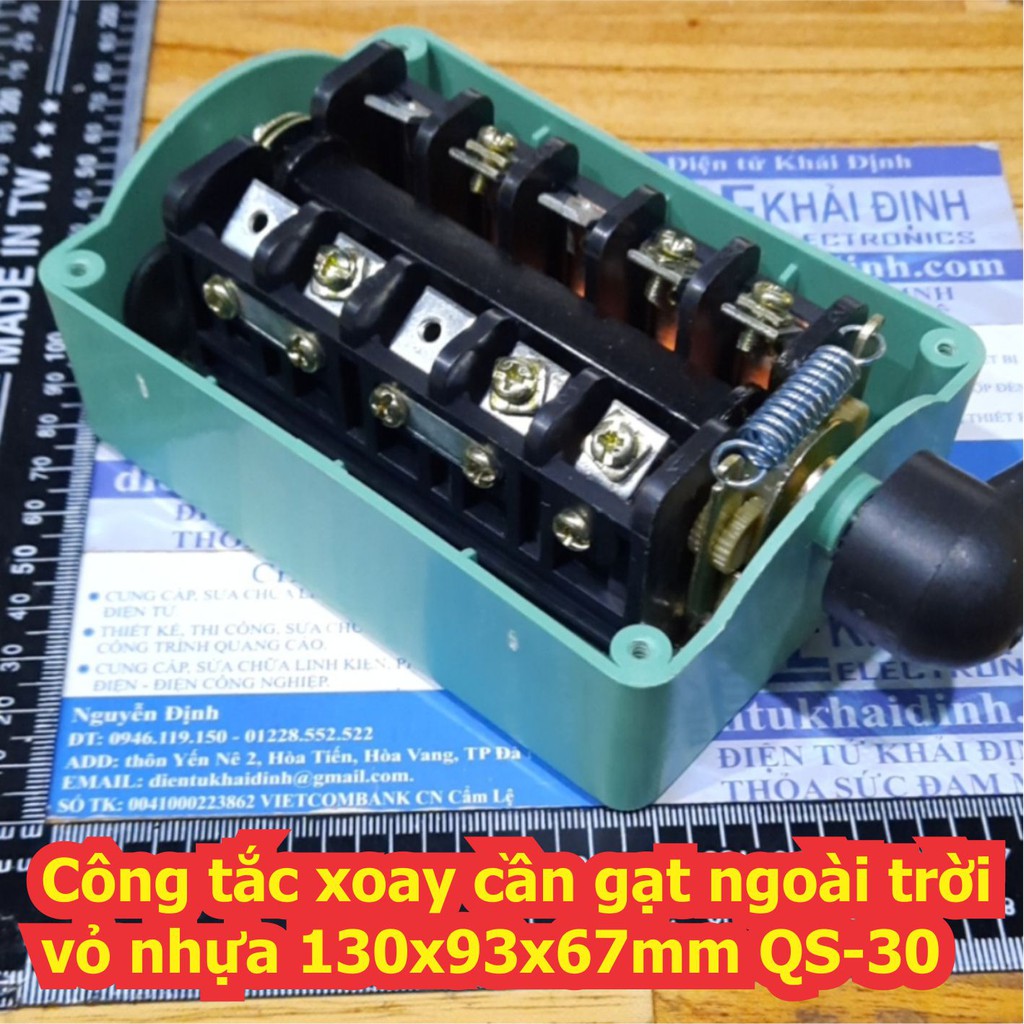 Công tắc xoay cần gạt ngoài trời vỏ nhựa 130x93x67mm QS-30 kde7312