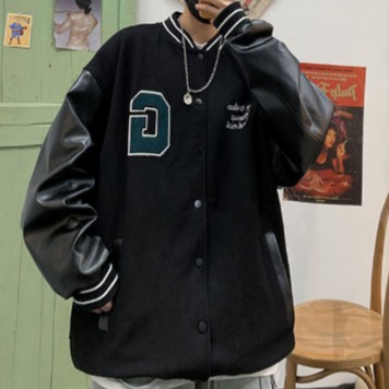 Áo khoác bóng chày dáng rộng phong cách Retro thời trang Hàn quốc cho nam