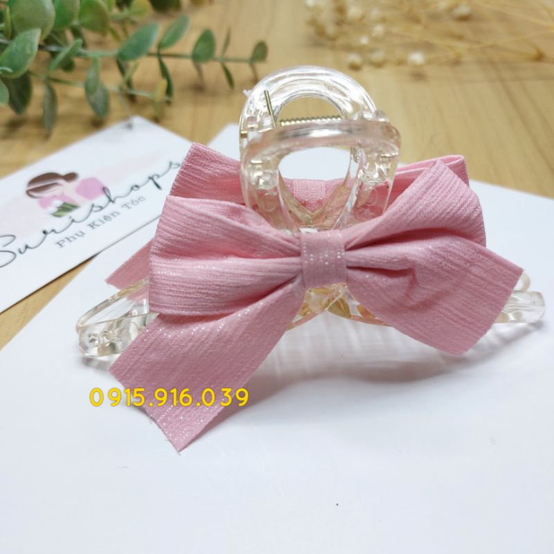 Kẹp Tóc Càng Cua Đính Nơ Kim Tuyến