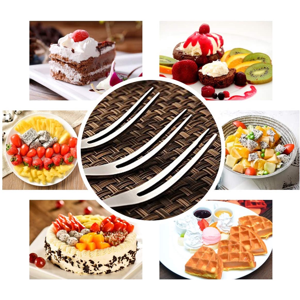 [Promos] 1 Nĩa Ăn Trái Cây / Nĩa Ăn Tráng Miệng / Cocktail Bằng Thép Không Gỉ Nhỏ Gọn