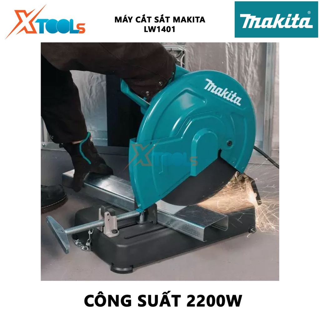 Máy cắt sắt Makita LW1401 | máy cắt kim loại bàn công suất 2200W đường kính đá cắt 355mm tốc độ không tải 3800rpm