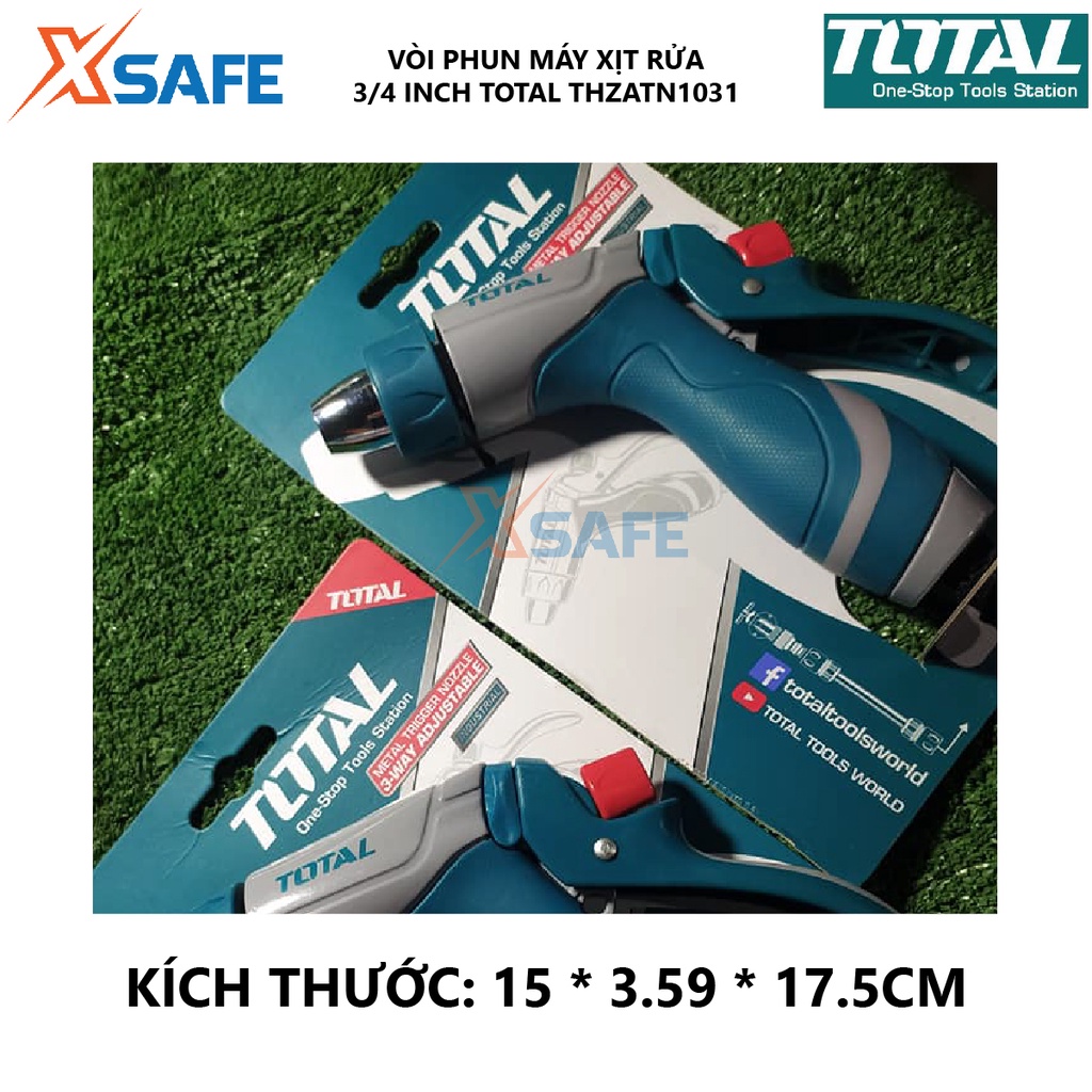 Vòi phun máy xịt rửa TOTAL THZATN1031 3 tia Kích thước 15*3.59*17.5cm, kích hoạt 3 chiều điều chỉnh
