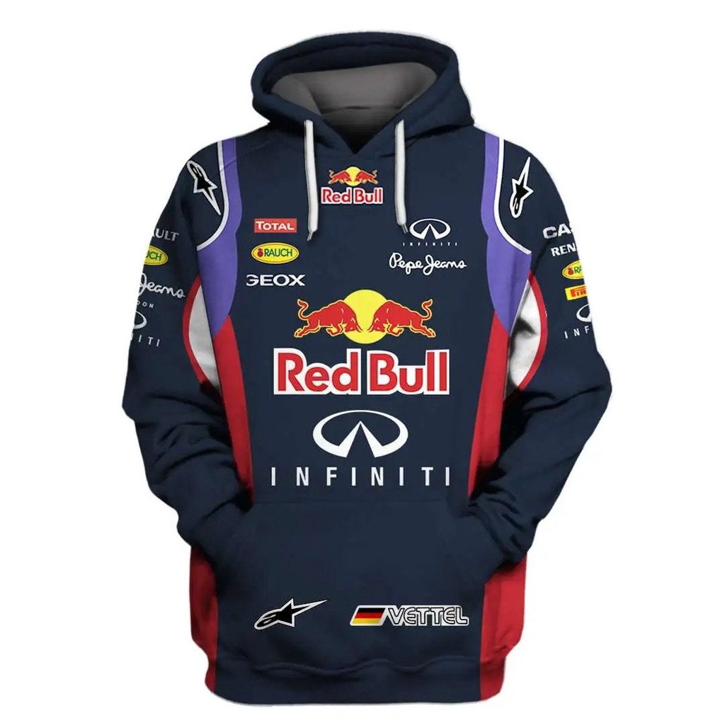 Áo Hoodie đua Vettel Red Bull được cá nhân hóa 3D, Infiniti Total Team, Sportcar F1 Team All Print 3
