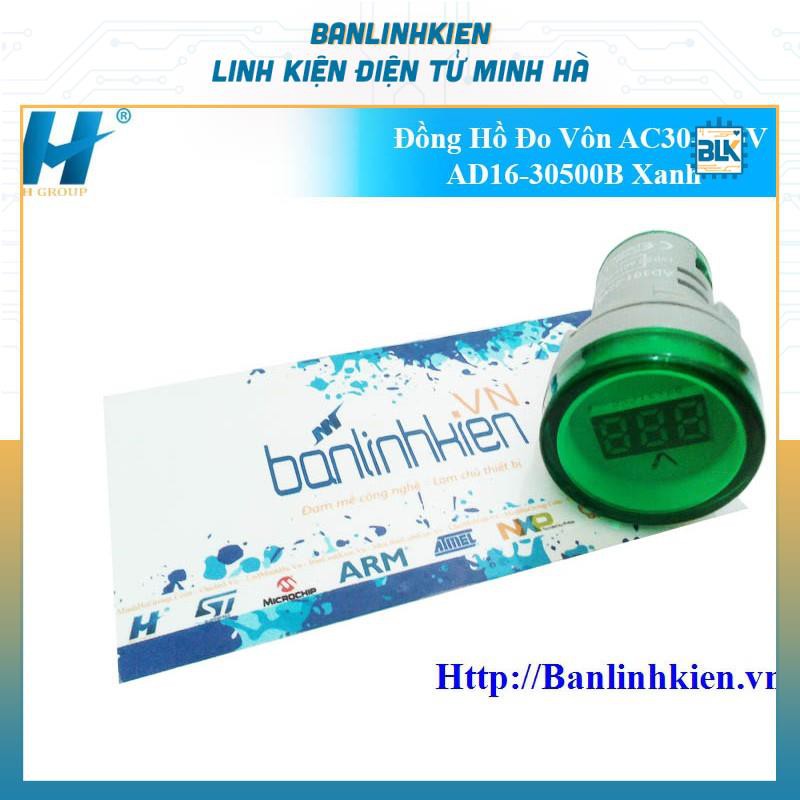 Đồng Hồ Đo Vôn AC30-500V AD16-30500B Xanh
