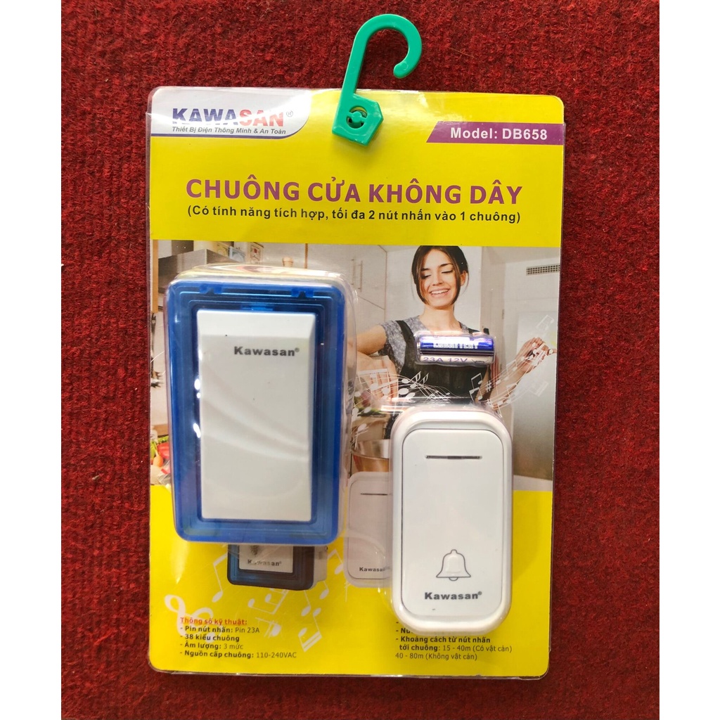 Chuông cửa báo khách không dây DB-658 bấm nút báo khách ting ting.
