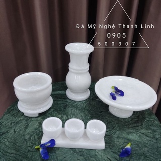 Lư hương đá, bát nhang đá trắng