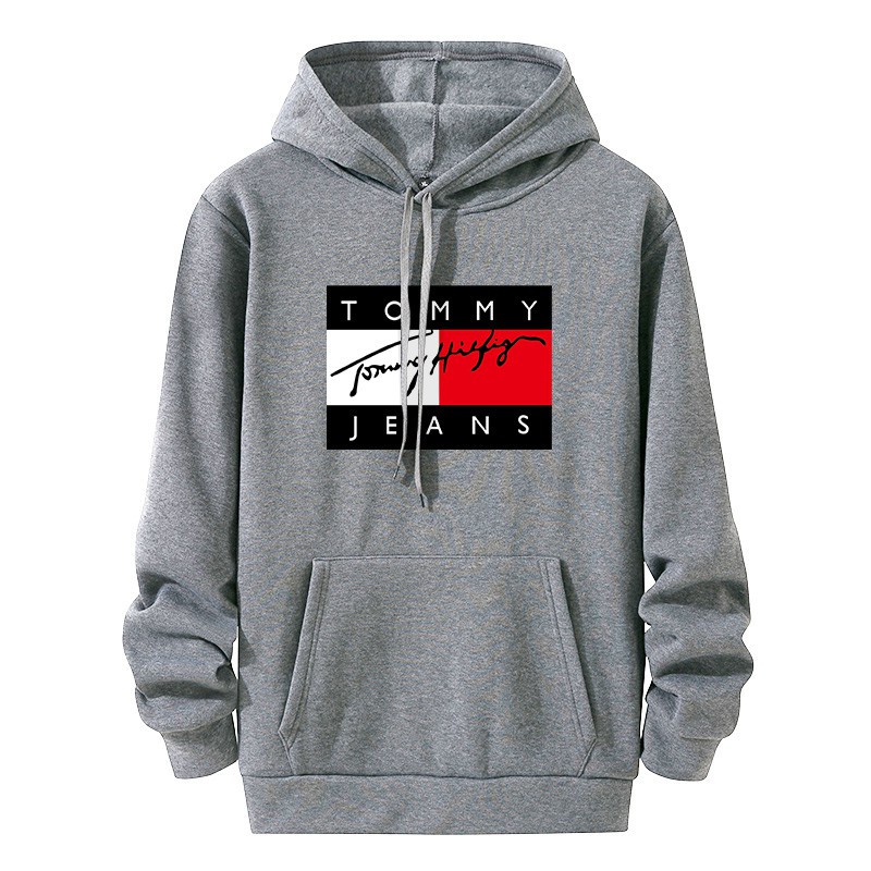 Áo Khoác hoodie Chui Cổ Nam Nữ Tay Dài In Chữ Tommy Hilfiger Mới 2021