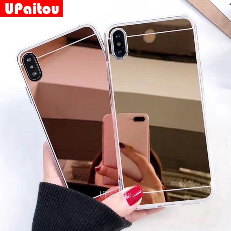 Samsung Galaxy A51 A71 A90 A80 A70s A40 A40s A30 A30s A20 A20s A10s Ốp điện thoại từ tpu mềm mặt gương chống rơi cho