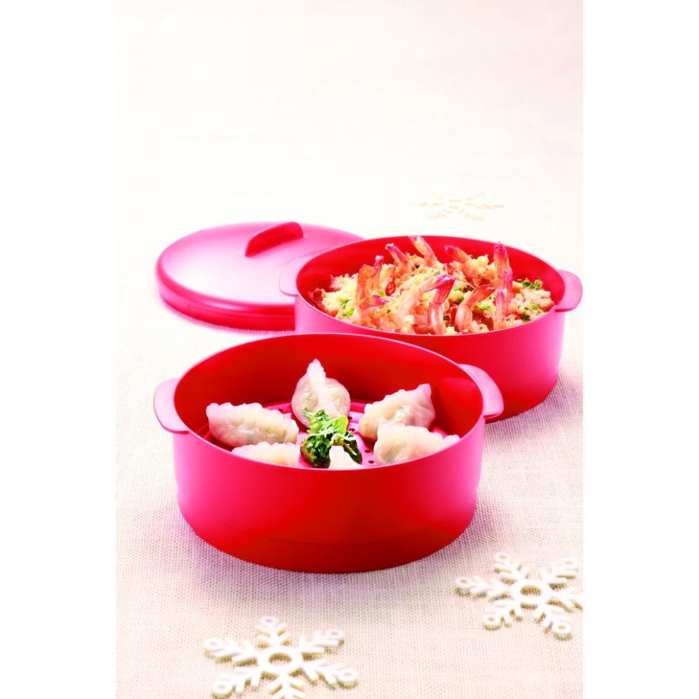 [ CHÍNH HÃNG ] Xửng hấp cao cấp Tupperware Steam It 2 Tầng - Nhựa Nguyên Sinh an toàn cho sức khỏe - Chịu nhiệt