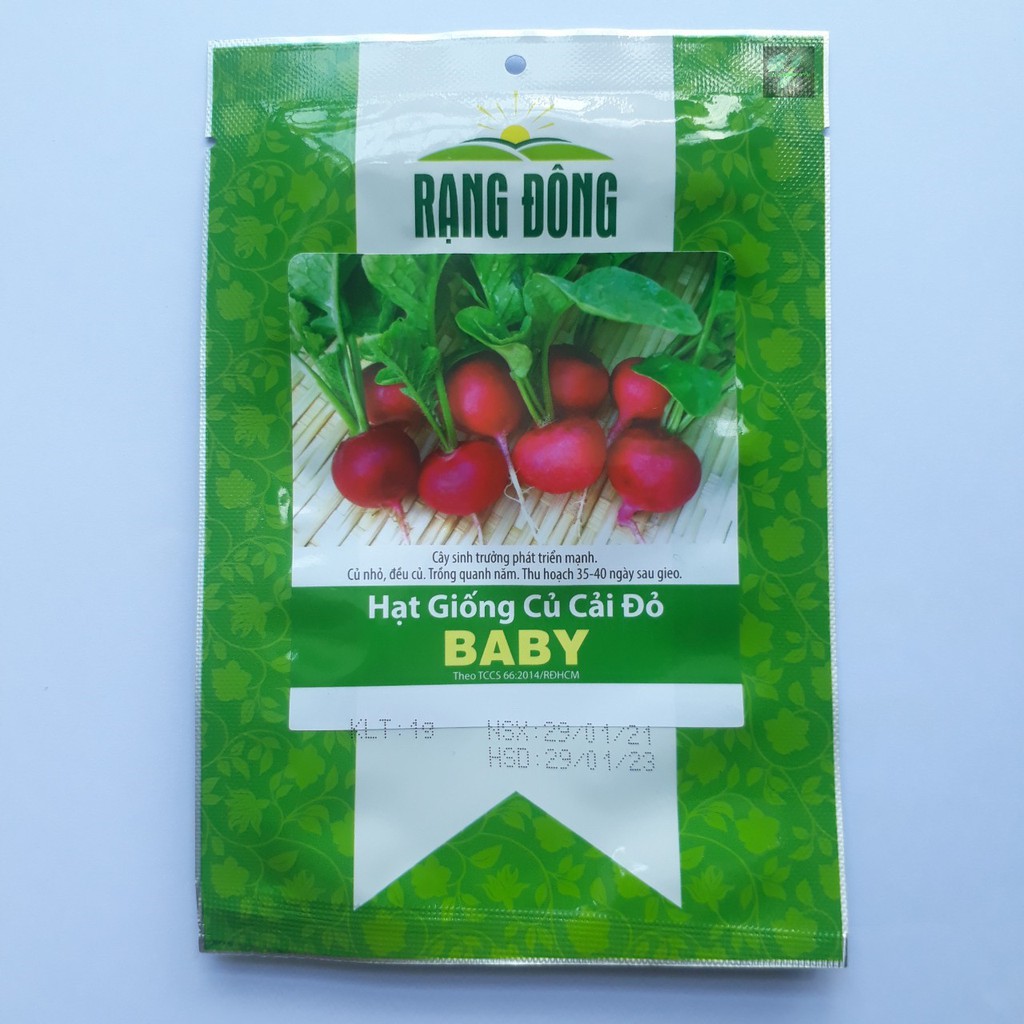 [Seeds] Hạt giống Củ Cải đỏ tròn baby Rado, đóng gói 1gr, cực dễ trồng