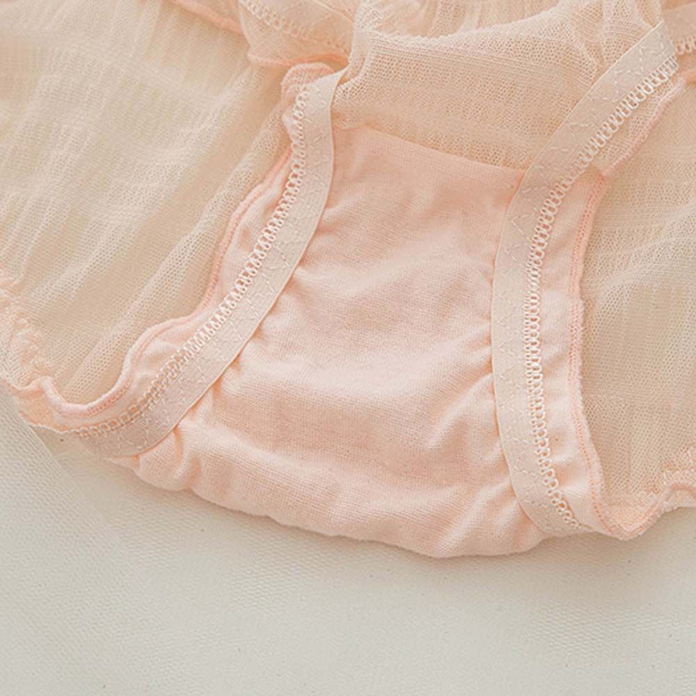 Quần Lót Cotton Viền Ren Nhún Bèo Họa Tiết Quả Cherry Thoáng Khí Gợi Cảm Cho Nữ