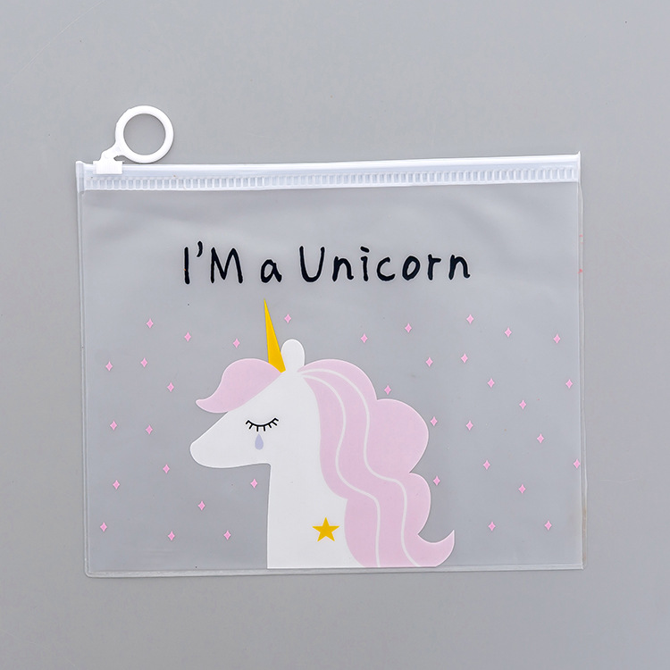 Túi zip Unicorn hoạt hình đựng bút chì mỹ phẩm du lịch