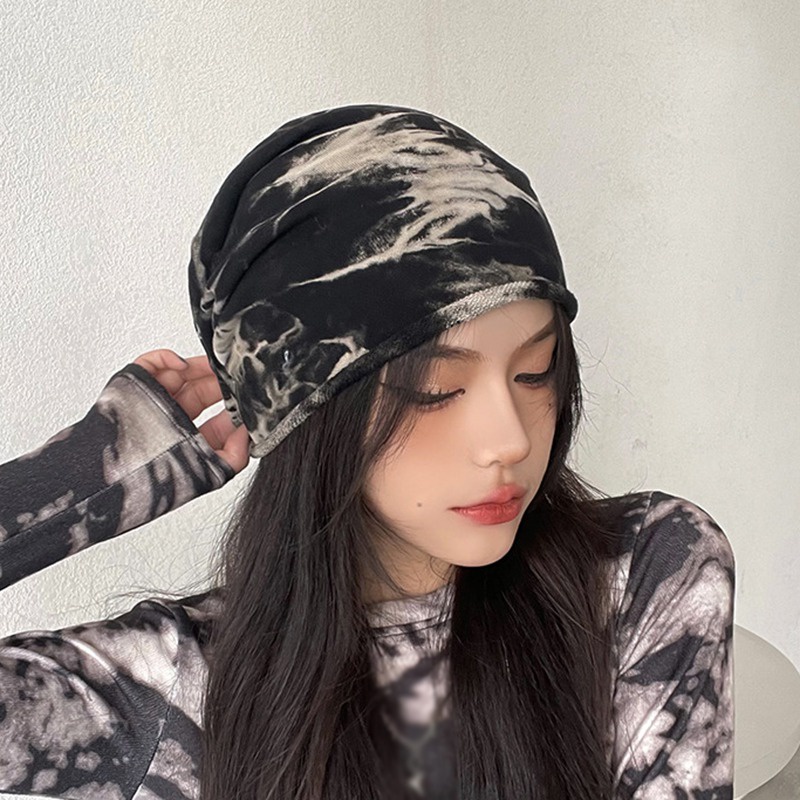 Mũ beanie mềm mại họa tiết nhuộm màu thời trang mùa đông cho nam và nữ