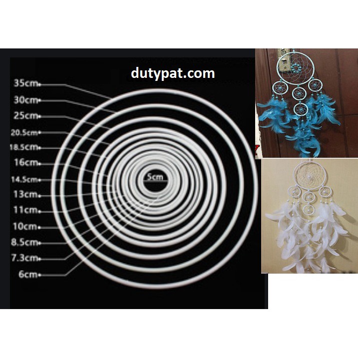 combo 5 Vòng tròn nhựa làm dreamcatcher Size 5-6-7-8-9-10-12-14-16-18-20-25-30-35cm