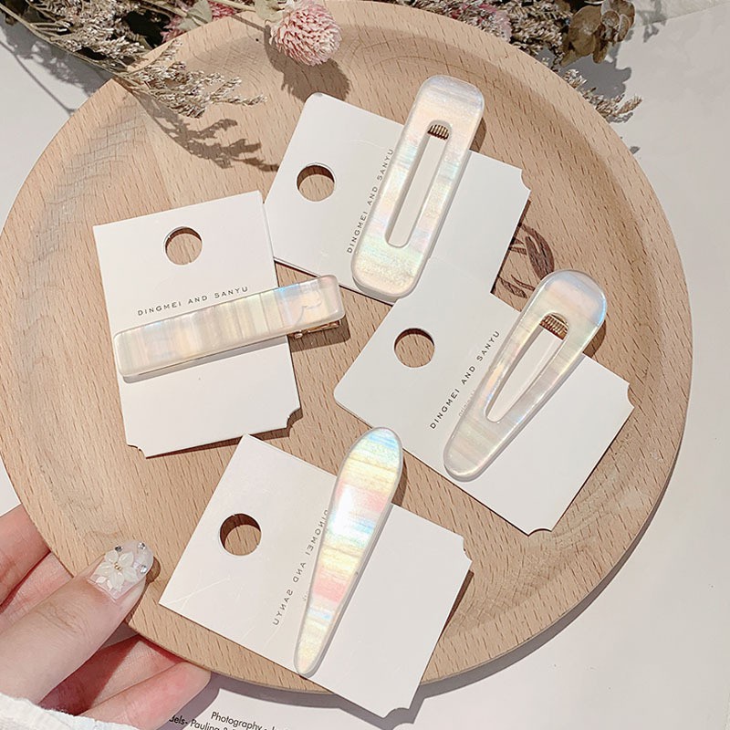 Kẹp tóc mái mỏ vịt màu sắc phong cách tiên cá dành cho bạn gái