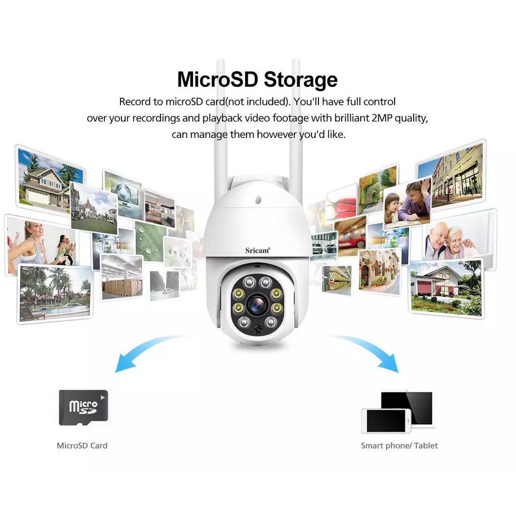 Camera Ngoài Trời PTZ SriHome SP028 FHD- 1080P , Kèm Thẻ Nhớ | BigBuy360 - bigbuy360.vn