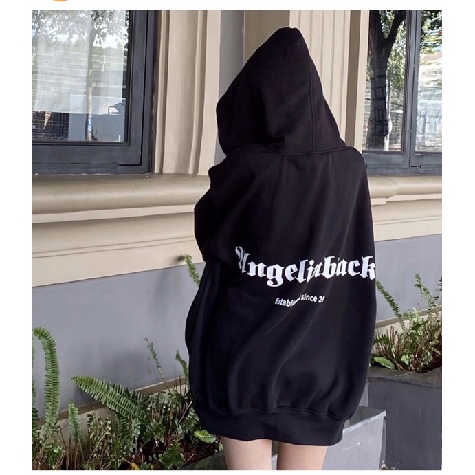 Áo hoodie cotton Black 2 mặt aht559