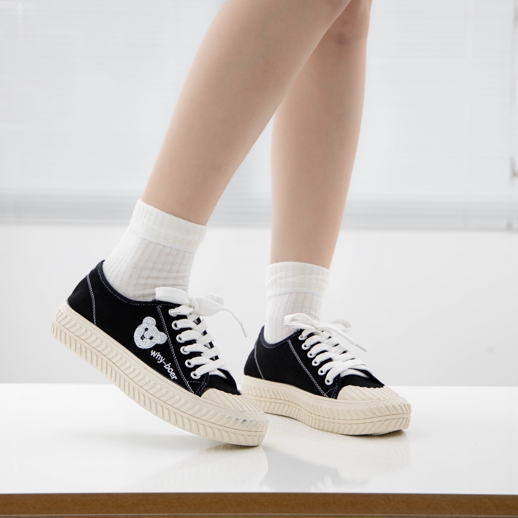 Giày Thể Thao Nữ MWC Sneaker Chất Vải Đế Cao Phối Hình Đáng Yêu NUTT- 0600