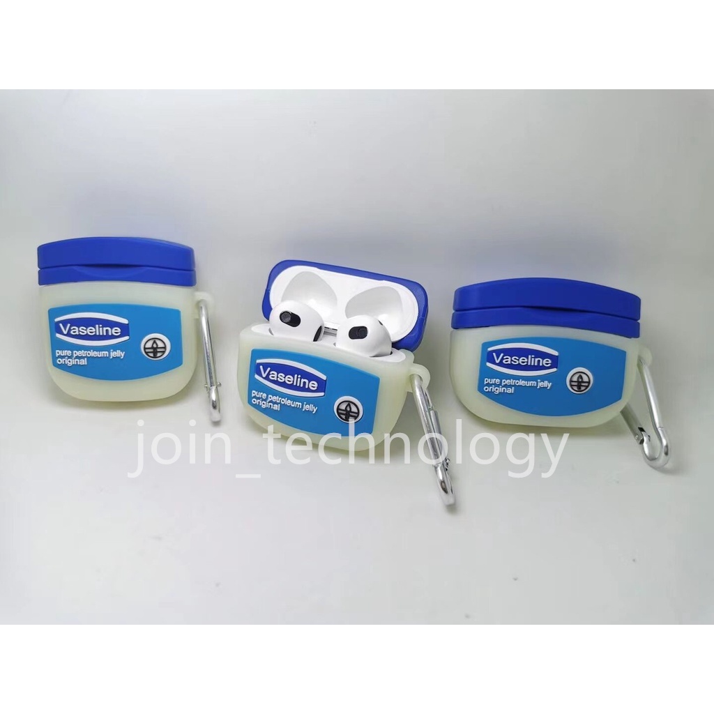 Vỏ bảo vệ hộp sạc tai nghe hình hộp Vaseline sáng tạo thích hợp cho AirPods Gen 1/2/3/pro