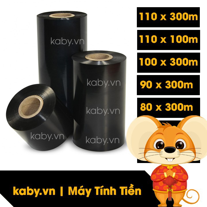 Mực In Mã Vạch Ribbon Mực Wax Đủ Size - Mực In Tem Nhãn