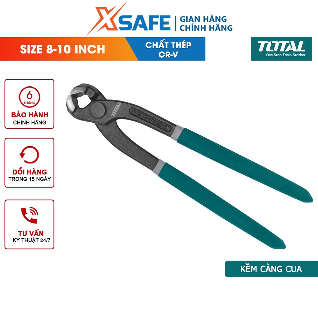 Kìm càng cua TOTAL size 8inch 9inch 10inch Kềm càng cua thép Cr-V không rỉ siêu cứng kẹp cắt gắp giữ uốn vật nặng nóng